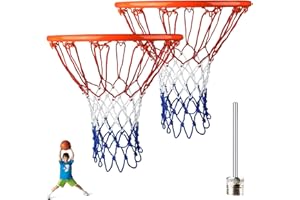 Filet de Basketball,Filet De Basket-Ball en Nylon,Filet Panier Basket Exterieur,Filet De Basket De Remplacement,Filet pour Panier de Basketball,Boucles Basketball Net,Basket Filet de Rechange,2pcs