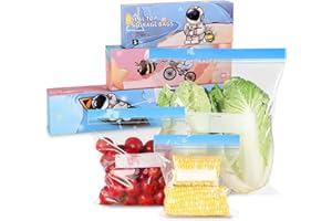 Ciusdkler Zip Lock Bags, 3 Sizes Reusable Freezer Bags, Sandwich Ziplock Bags Food, Food Storage Bags for Snacks, Fruits, Meat, Vegetables, Grains (70pcs)