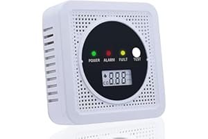 XWUX Rilevatore Fumo e Monossido di Carbonio 2 In 1, Rilevatore di Monossido di Carbonio Indipendente con Pulsante di Prova, con Display Digitale LCD, Conforme Alla Norma ue EN50291 e Alla Norma EN14604