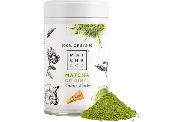 Matcha & CO Té Matcha Original 100%, Grado Ceremonial, en Polvo Orgánico de Japón, Orgánico, 100% Natural, Té Verde, 80G - Matcha & CO