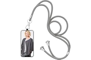 Riisoyu Universal Handykette geeignet für alle Smartphones, Schlüsselband Halsband Universal Schlaufe zum Umhängen, Smartphonekette für Unterwegs Kompatibel mit iPhone/Samsung/Huawei/Xiaomi - grau