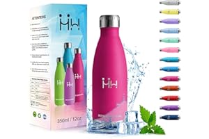 HoneyHolly Botella agua Acero Inoxidable, Botella agua Niños - 350ml, Botella Termica sin BPA, Reutilizable, Doble pared Aislante, Cantimplora Infantil - Conserva 12 Horas Caliente, 24 frio