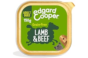 Edgard & Cooper mokra karma dla psów, dorosłych (jagnięcina/wołowina, 150 g x 11), wilgotne psy, świeże mięso i naturalne składniki, bez zbóż, hipoalergiczne, bez dodatku cukru