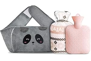 MARUKO Borsa Acqua Calda, Borsa Acqua Calda Peluche, Panda Borsa Acqua Calda Peluche 3 in 1, portatile bottiglia d'acqua calda cintura per il sollievo dal dolore per il collo, spalle, gambe