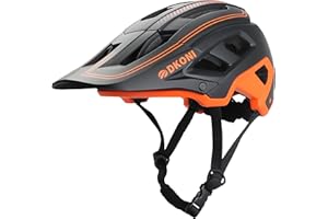 DKONI MTB Mountain Bike Helmet for Youth and Adults, Unisex, Lightweight, Adjustable Fit 54-61cm, Removable Visor and Liners, 17 Large Air Vents