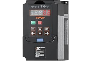 VEVOR VFD 2PS, 1,5KW, 7,5A, Ingresso 220 V Monofase Trifase a Uscita 220 V Trifase Azionamento a Frequenza Variabile, Ingresso 40-60 Hz, Uscita 0-400 Hz VFD per Controllo Velocità CNC Motore Mandrino