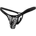 MUQUAM Mens Half Coverage Lace Thong Underwear
