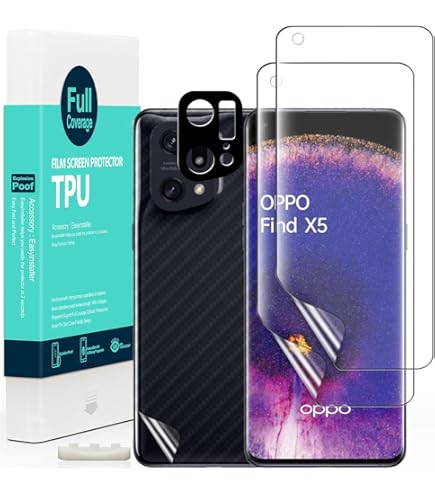 Kit De Protection écran Oppo Find X5 – 2 Verres Trempés + 2 Protections Caméra Arrière – 9H Dureté, Anti-rayures, Anti-empreintes – 3D Incurvé, Installation Facile Sans Bulles