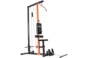 + SPORTPLUS SportPlus, robusto sistema di trazione, con puleggia silenziosa, stazione di trazione, per la casa, con asta per tricipiti e asta per bicipiti, peso utente fino a 100 kg