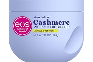 eos Cashmere Whipped Oil Body Butter – Vanilla kashmir 72 timmars fukt · Rikt kroppssmör · för torr hud – 283 g (10 oz)