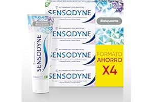 Sensodyne Blanqueante Pasta de Dientes Blanqueante, Alivio Para Dientes Sensibles, Protección Duradera Frente a la Sensibilidad Dental, Pack 4x75 ml