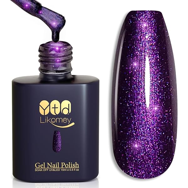 Platinum Cat Eye Gel-Nagellack – Silber-gold Holografisch, Mit Magnet Für Katzenaugen-Effekt