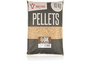 BBQ-Toro Oak Pellets in legno di quercia al 100% | 10 kg | Pellet in quercia per grill, smoker, pellet per forni da pizza o impianti di riscaldamento | Pellet per barbecue