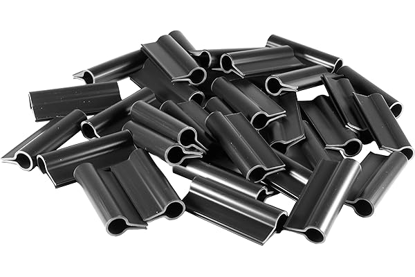 Sorton® Clips de Fixation en PVC pour clôture, Balcon | Clips de Fixation pour Brise-Vue, Jardin, extérieur (4,5 cm – 100 pièces, Noir)