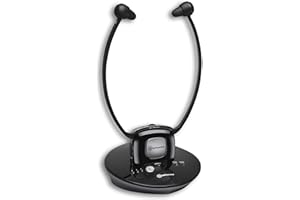 Amplicomms TV Listener TV2500 Wireless Radio Headset with Amplifier Integrated Microphone up to 120 dB by Amplicomms