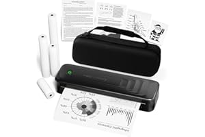 TATTMUSE Thermodrucker A4, Mobiler Drucker A4 für Unterwegs, Bluetooth Tragbarer Drucker für Fahrzeuge, Büro, Zuhause, Schule, Kompatibel mit iOS, Android, Laptop