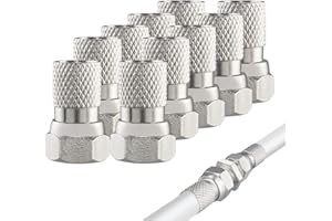 Lotbun F-Connector 7mm Adaptateur D'Antenne Tv 10 Pièces, Type F Connecteur Coaxial Antenne Tv Connecteur D'antenne Convient Pour Les Appareils De Télévision Par Câble Convient Pour Les Boîtes De Télé