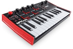 Akai Professional MPK Mini Play MK3 – klawiatura sterująca MIDI z wbudowanym głośnikiem i brzmieniami, dynamiczną klawiaturą, padami MPC, pakietem oprogramowania oraz pakietem Native Instruments