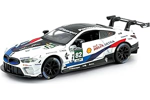 TURBO CHALLENGE - BMW M8 GTE 24H DI LE MANS - Modellino in metallo - 029077-1/32 - Auto a frizione retrò - Bianca - Giocattolo per bambini - Regalo - Miniatura - A partire dai 4 anni