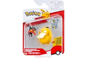 Pokémon Battle Figure 3-pack PKW4560 Frigibax, Litten & Psyduck - Official Pokemon Toy for children 4+