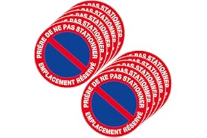 TK THERMALKING autocollant interdiction de stationner – stationnement interdiction – emplacement réservé- sticker en plastique 21x21cm (10)