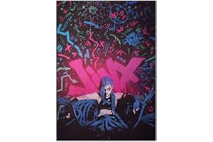 Displate Officiel Arcane Métallique Fixation Magnétique Licence Officielle Image Affiche de Haute Qualité I am Jinx Poster hauteur 45 cm largeur 32 cm.