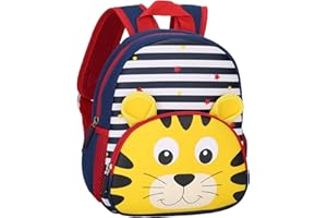 BAIGIO Zwierzęcy plecak dziecięcy lekki plecak szkolny dla dzieci plecak podróżny do przedszkola przedszkola przedszkola chłopców dziewcząt, Tygrys, S