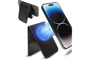 Sunslice Volta - Portefeuille magnétique Compatible avec Magsafe – Porte carte homme avec Support Réglable en similicuir vegan pour iPhone 16/15/14/13/12 Pro Max/Plus et tous modèles smartphones, Noir