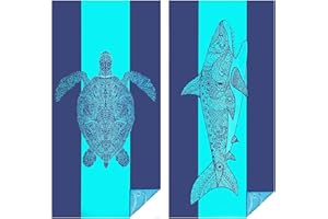 HOQQUE Beach Towel Microfibre for Adults 2 Pack Towels Microfiber Quick Dry Extra Large Lightweight Sand Free Travel Holiday Gym Essentials Women Men Family Accessories Bath Swimming Yoga Gift Sports Gifts