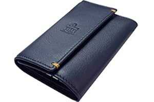 Tiendas LGP - Llavero de 6 Llaves con Billetero Tarjetero y Monedero, El Potro, Fabricado en Ubrique, Piel de Vacuno, Color Azul