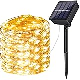 DeepDream Solar Fairy Lights Outdoor, 72ft/20m 200 LED 8 Modes Solar Powered String Lights Waterproof Garden Lights Copper Wi