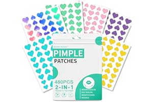 HOME HOLIC 480 Stück Pimple Patches Hydrokolloid Herzform Pickel Patch mit Teebaumöl Tag und Nacht Verwenden Pimple Patch Akne Patches Wasserdichte Atmungsaktive Acne Patch Pflaster Anti