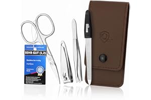 marQus Set de manucure 4 pièces, Kit de voyage avec lime de Solingen Set de soins des ongles et ciseaux à ongles