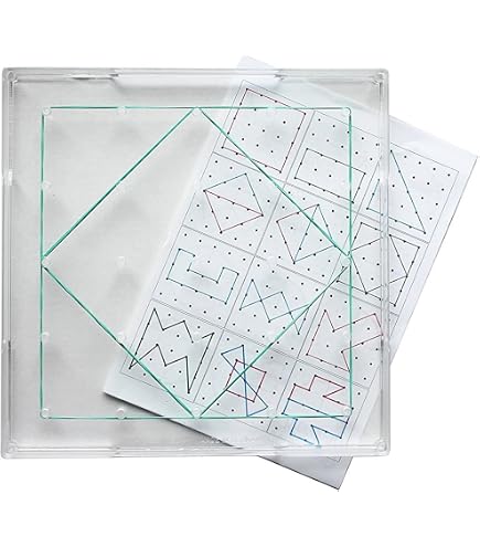 Géoplan Transparent Learning Resources 11x11 Picots - Avec élastiques, Jouet éducatif Géométrie, Maths