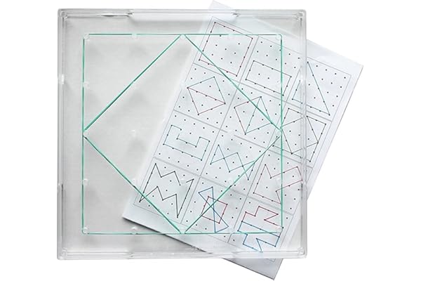 Wissner Geobrett carré 15 x 15 cm, empilable, transparent avec des anneaux en caoutchouc et des 12 modèles