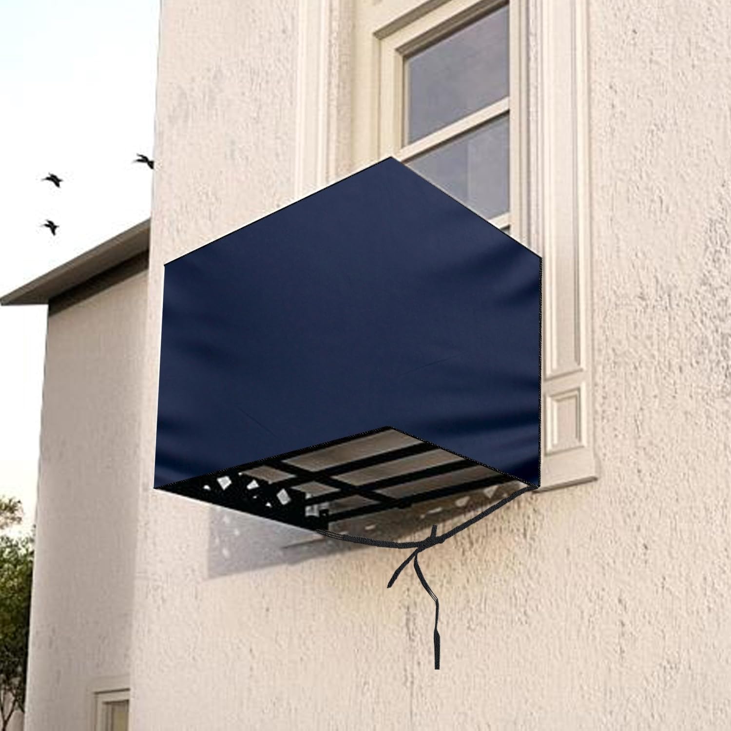 SELENO Polyester Window Ac Cover For 1.5 Ton Capacity Window AC | All Weather Cover/Dustproof/Water Resistant (BLUE)