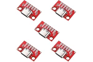 PENGLIN 5pcs USB Type C Breakout Board Serial Breakout Socket 6P 2.54 mm PCB Converter Board