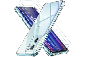 Etui iVoler do Oneplus Nord CE 2 5G, 3-pak ochraniaczy ekranu ze szkła hartowanego, TPU przezroczysty odporny na zarysowania pokrowiec ochronny ze wzmocnionymi narożnikami