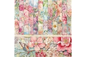 WEINIBAO Carta Floreale per Scrapbooking - 24 Fogli 15 x 15 cm, Decorativa per Journaling, Calendario, Foto, Album - Craft Paper