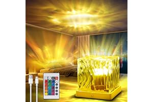 TRUMPETS Lampe Aurore Boréale LED, Projecteur Ciel Étoilé, Recharge par USB, 16 Couleurs, Télécommande, Éclairage Lumiere d'Ambiance Salon Chambre, 3D Cube Lumineux, Cadeau pour Enfants et Adultes