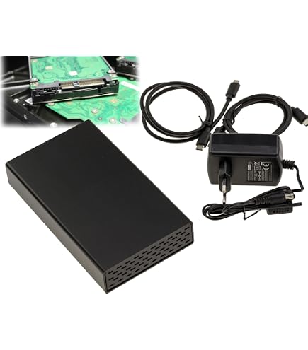 KALEA-INFORMATIQUE Custodia in metallo per disco SAS 2,5 o 3,5 con connettore SFF-8482, collegamento USB3.2 Gen 2x1 10G e alimentazione 12V 3A