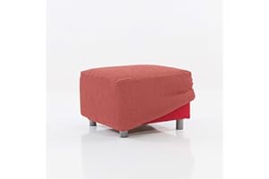 MAXIFUNDAS FUNDAS DE SOFA & CHAISE LONGUE MAXIFUNDAS - Funda de Puff XL RELIVE Coral. Válido para Puffs de 60 a 90 cm Cada Lado
