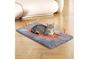 DOLLGIFT Self Heating Cat Bed 45x70, Fluffy Soft Warm Self Heating Pet Pad, Washable Warming Pet Pad Electric-Free for Cats Kitten Puppy (M)