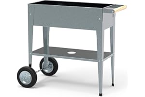 HERSTERA 08933801 Hochbeet mit Rädern PU, Galvaniziert, 35 x 75 x 80 cm