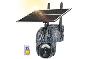 Xega 4G LTE Cellular Trail Camera Outdoor, videocamera da caccia 2K ad energia solare con panoramica a 360°, visione notturna a colori, allarme di movimento intelligente, impermeabile IP66