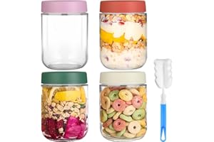 Inmaakpotten, 6 stuks, Overnight havermoutpotten, 300 ml Inmaakpotten, 6 stuks, Overnight havermoutpotten, 300 ml