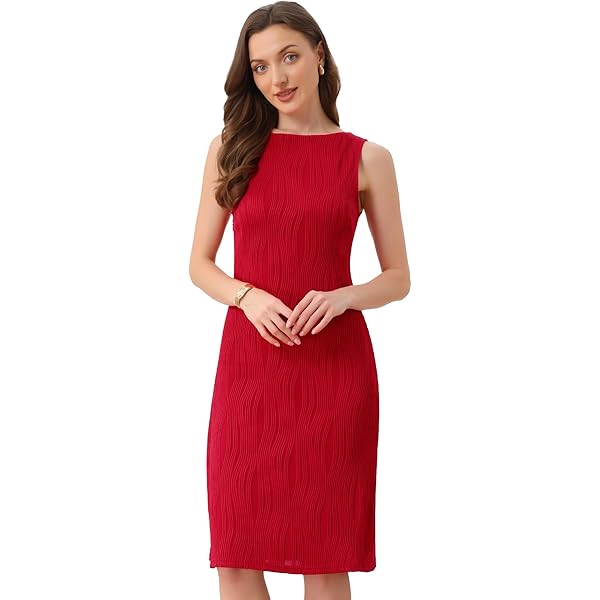 Allegra K Vestito Elegante Donna in Pizzo Floreale Tubino Maniche 3/4 Girocollo Abito Aderente da Lavoro Ufficio per Festa di Halloween Bianco S