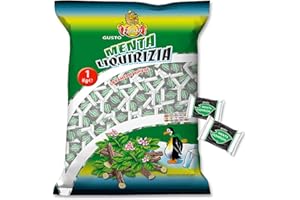 DIS 3D Caramelle Menta Liquirizia Ripiene Finazzi kg 1 - Caramelle Ripiene al gusto di Menta Liquirizia - Busta 1000gr Made in Italy