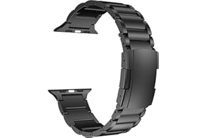 MaKTech Titan-Armbänder,Metallband mit Schildkrötenschnalle,Kompatibel mit Apple Watch Series 9/Ultra 2/SE/8/7/2023