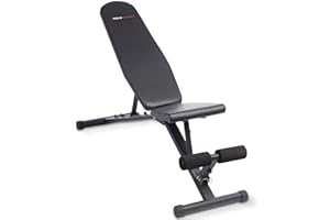 Ultrasport weight bench, multifunctional, foldable, flat bench, sit-up bench, 18-way adjustable, water-repellent, fit, abdominal trainer, load capacity up to 500 kg